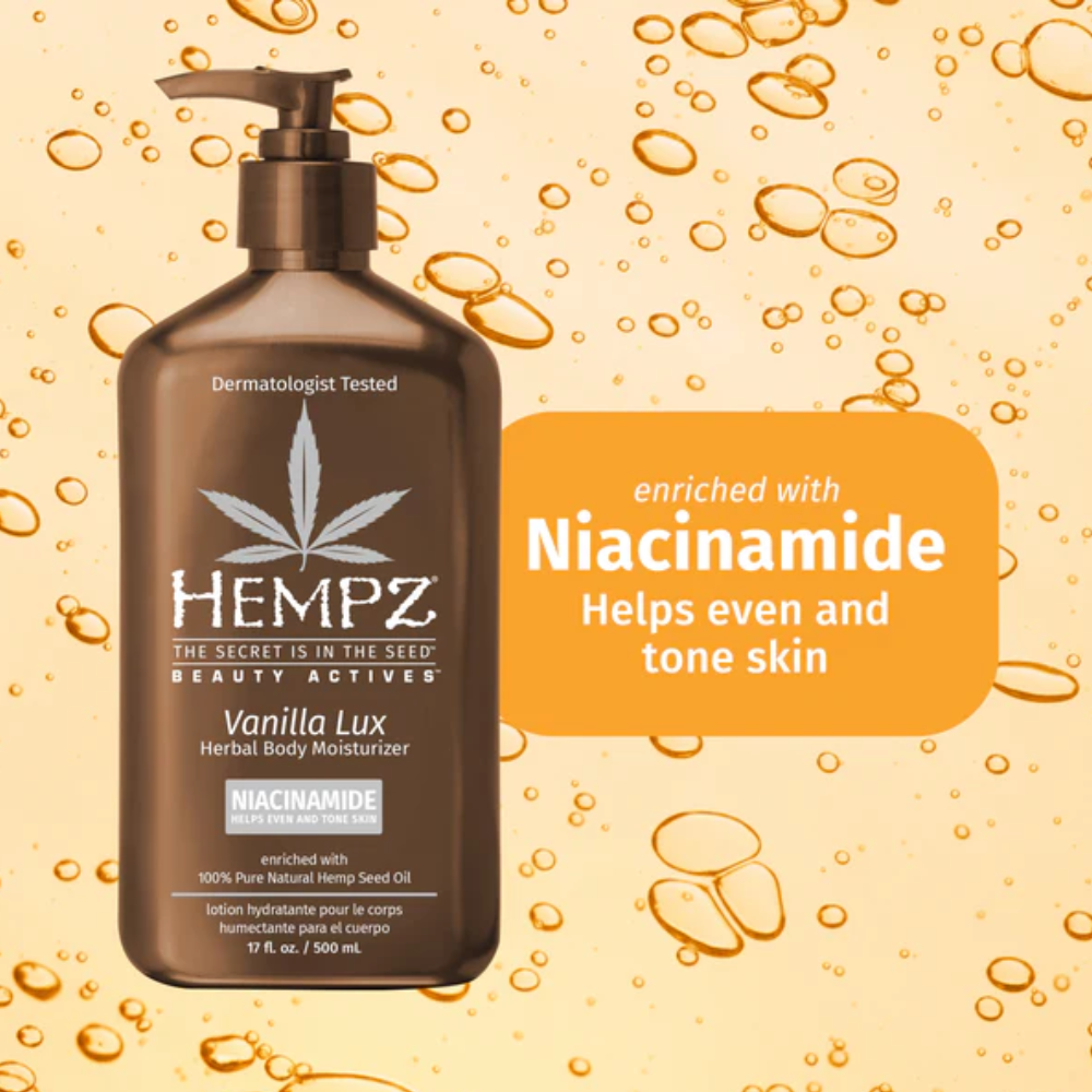 HEMPZ Vanilla Lux Herbal Body Moisturizer 500ml - Молочко для тіла з ніацинамідом "Ваніль Люкс" - фото №2 HEMPZ Vanilla Lux Herbal Body Moisturizer 500ml - Молочко для тіла з ніацинамідом "Ваніль Люкс" - фото №2